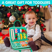 Tablero de actividades para bebés, juguete de tela para juego de coordinación motora para niños pequeños, azul y verde