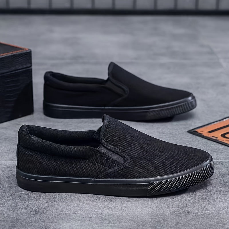 Men's Canvas Slip-On Sneakers Lightweight Breathable Casual Shoes for Spring Summer Fall