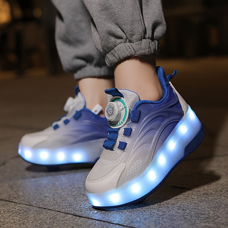 Kids LED Roller Skates with USB Rechargeable Battery Lightweight Durable Outdoor Sports