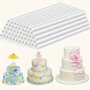 50-Pack Wooden Cake Support Dowels 10mm Diameter 300mm Length for Baking and Decorating
