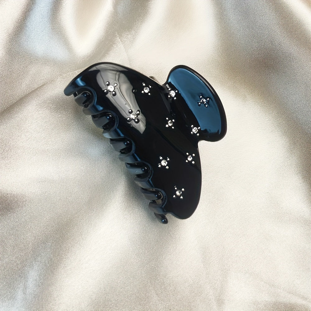 Girls Rhinestone Hair Clip for Half-Braided Ponytails Elegant Plastic Accessory