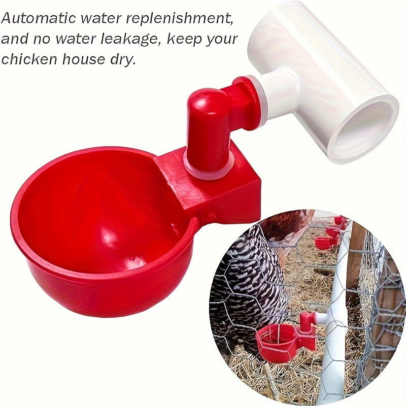 Automatic Poultry Waterer Kit with Leak-Proof PVC Cups for Chickens Ducks Quails and Turkeys