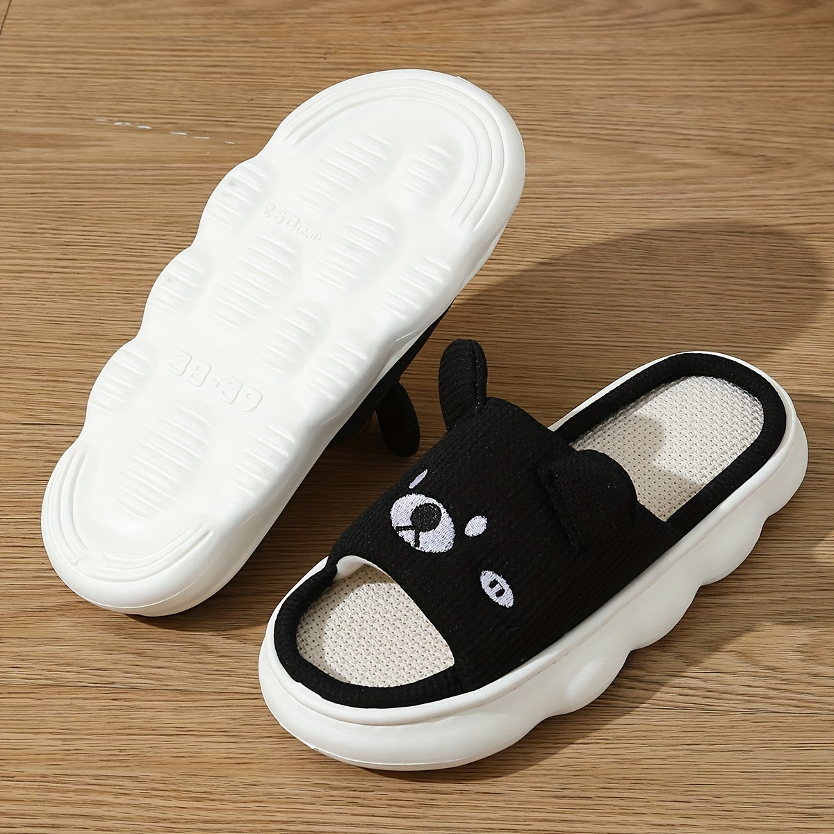 Women's Cartoon Puppy Slip-On Slippers Breathable Non-Slip Indoor Summer