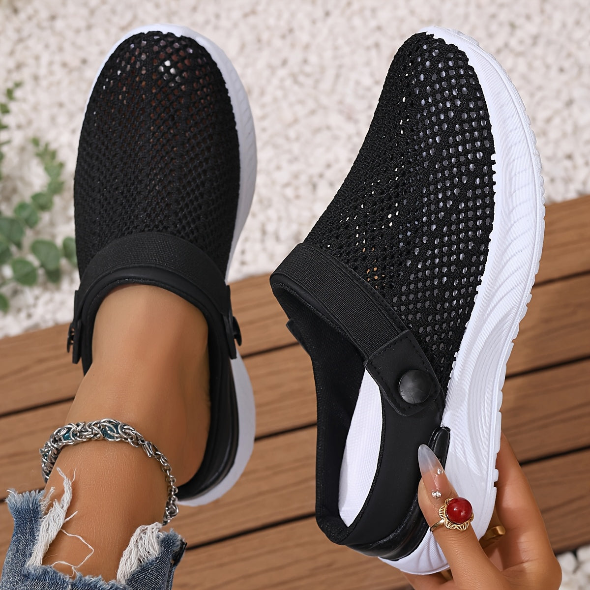 Women's Slip-On Sneakers White Pink Casual Summer Shoes
