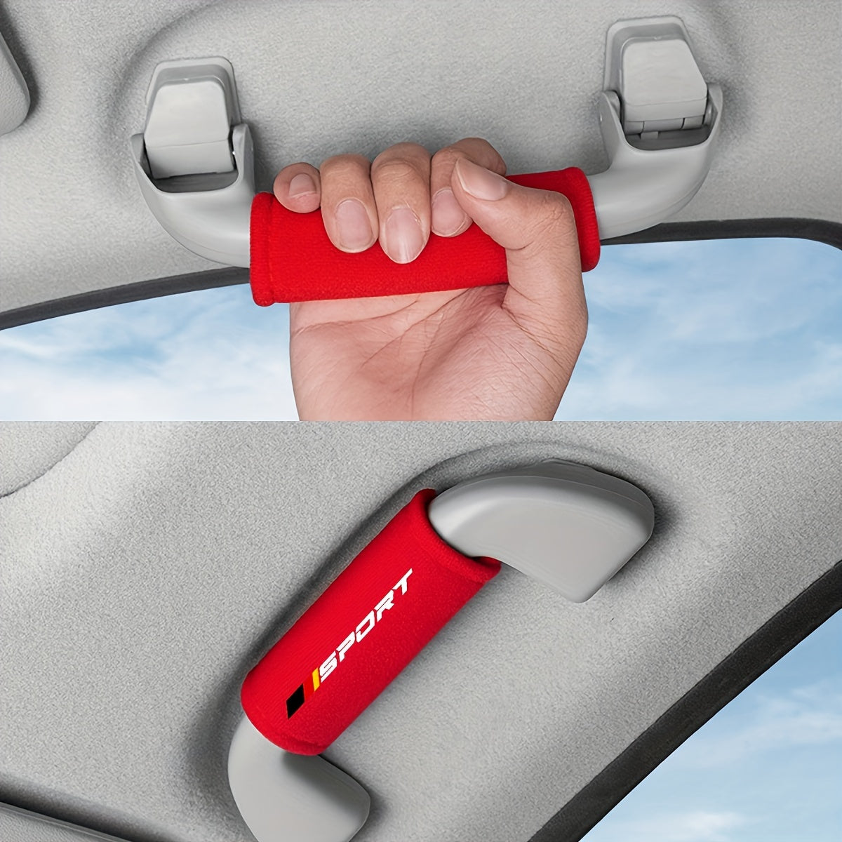 4Pcs Plush Car Interior Set Roof Door Handle Covers Armrest Protectors Polyester
