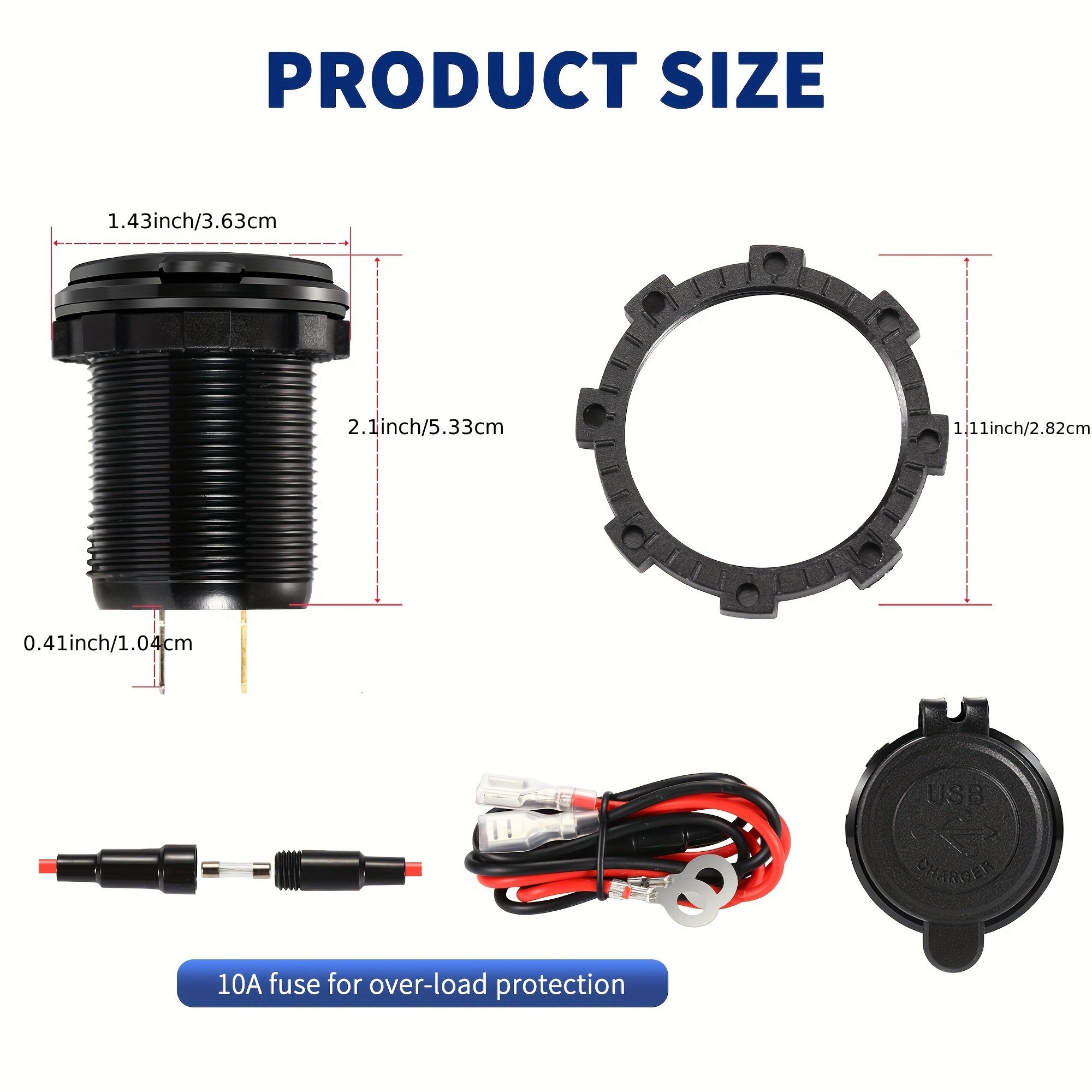 Dual USB Fast Charging Socket PD Type C QC3.0 Car Charger 12V 24V