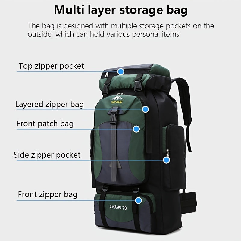 Lightweight Nylon Travel Backpack for Camping Hiking with Adjustable Straps