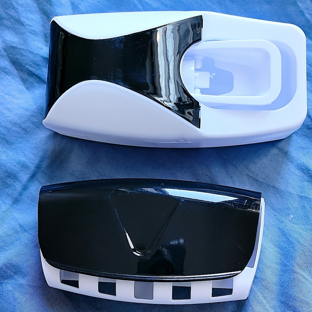 Wall-Mounted Toothbrush Holder with Automatic Toothpaste Dispenser No-Drill Organizer Manual Operation