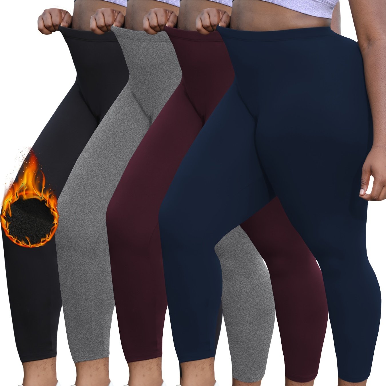 Plus Size Women's Flare Leggings Tummy Control High Waist Yoga Pants
