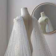 Alas de tul de novia con capas de perlas falsas, accesorios para vestido de novia