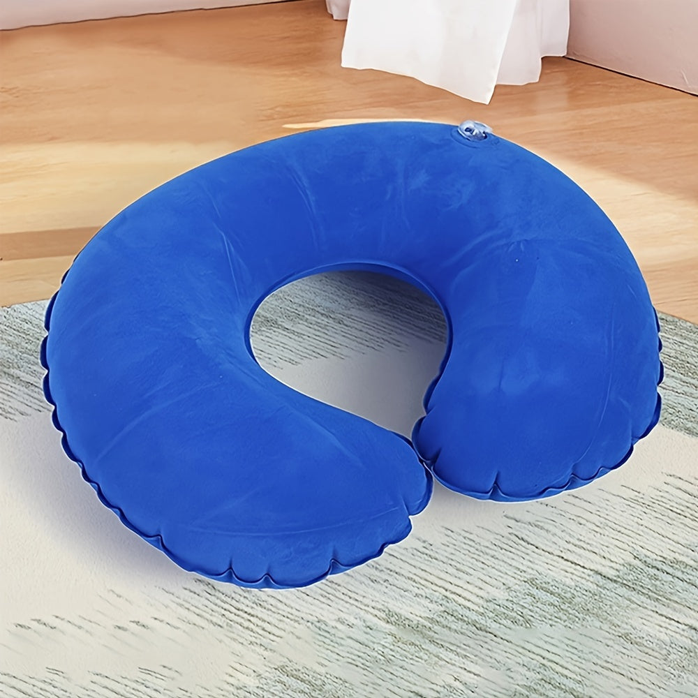 Two-Pack PVC Inflatable C-Shaped Neck Pillows for Travel Office Home Use