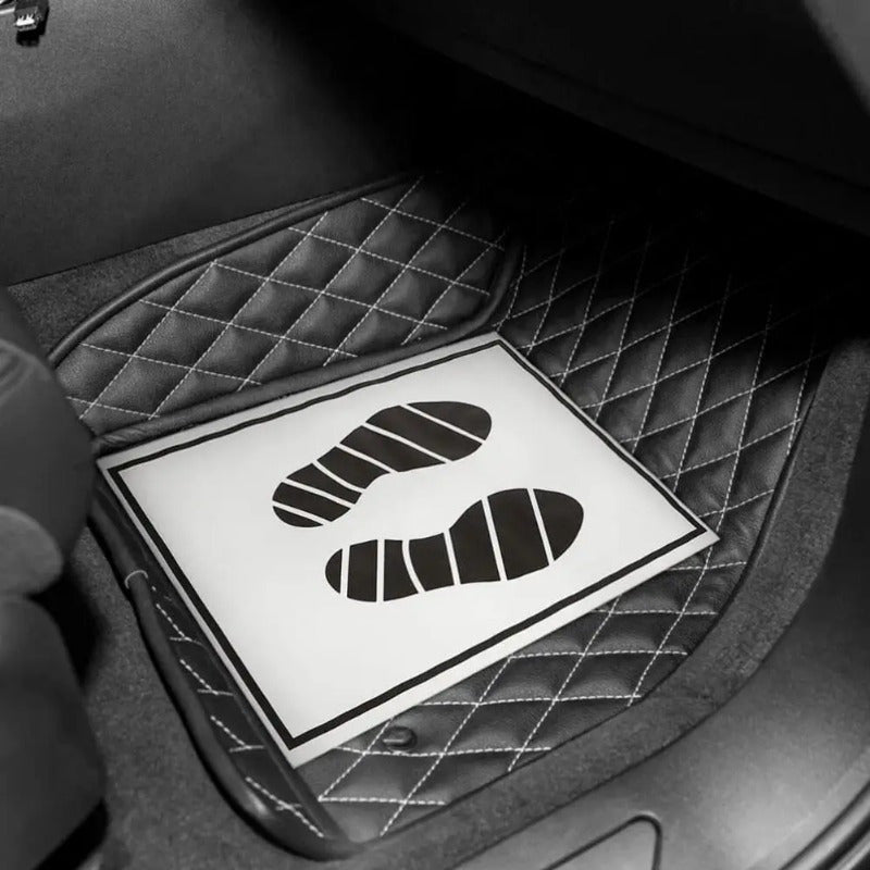 Disposable Car Foot Mats 50/100pcs Black Striped Paper Floor Protection