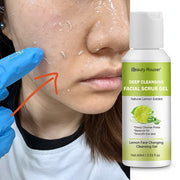 Exfoliante facial para todo tipo de piel, limón y aloe vera, limpieza profunda, hidratante, 2.03 oz