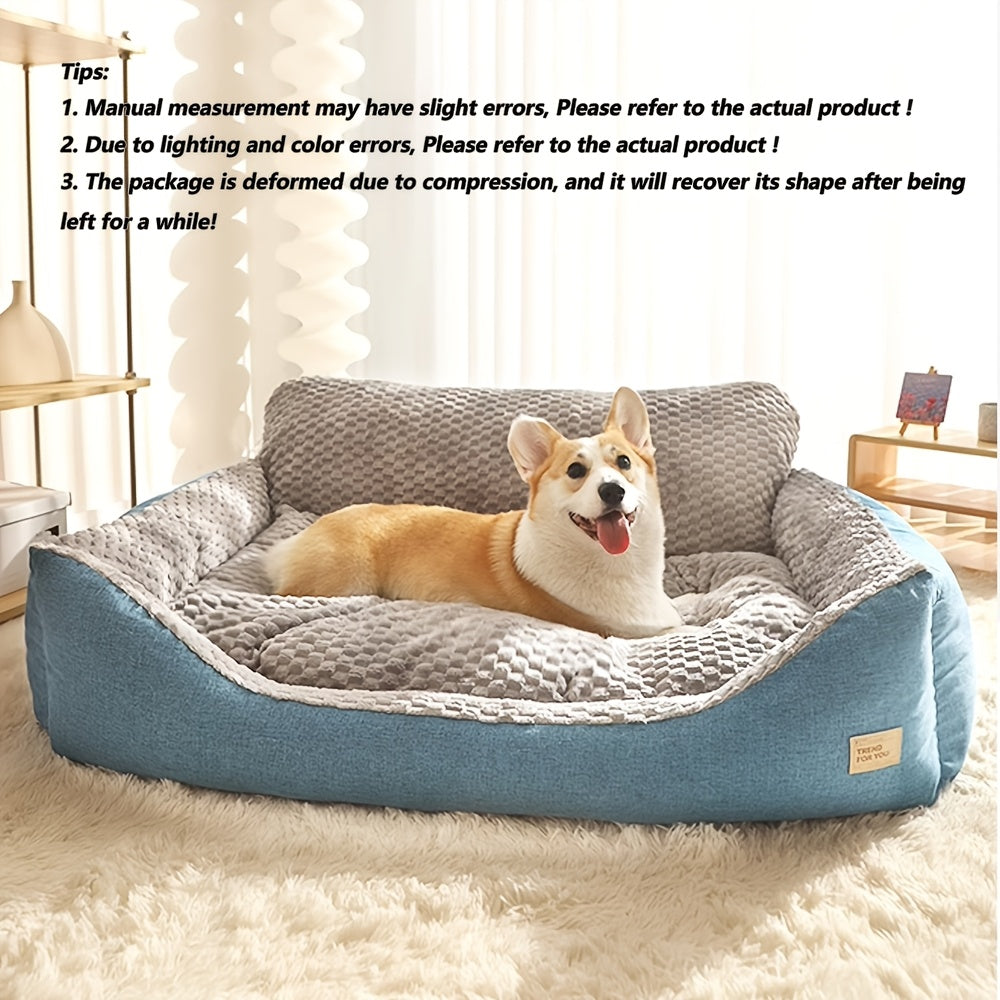 Luxury Plush Pet Sofa Bed for Cats and Dogs with High Backrest and Easy Cleaning