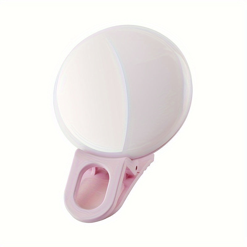 Клипсовый профессиональный светодиодный кольцевой свет с 3 цветовыми режимами для селфи на смартфоне, с теплыми и белыми световыми опциями.