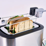 Stainless steel sandwich holder cage with heat-proof handle for toaster, anti-scalding clip