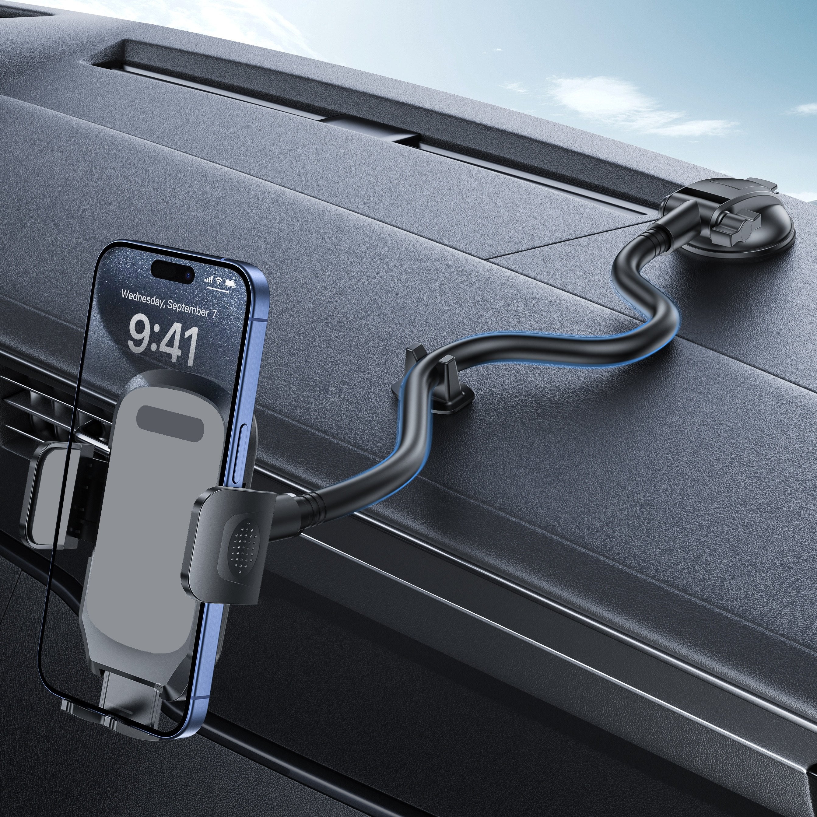 Universal Avtomobil Telefon Qoplami Moslashuvchan Gooseneck Panelga O'rnatish Alüminiy Alloy Suv o'tkazmaydigan