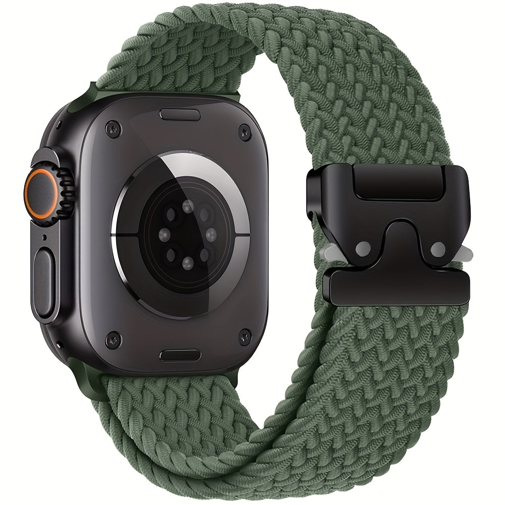 Nylon Braided Sport Wristband for Apple Watch Adjustable Parachute Buckle Compatible with Series 1-10 SE Ultra
