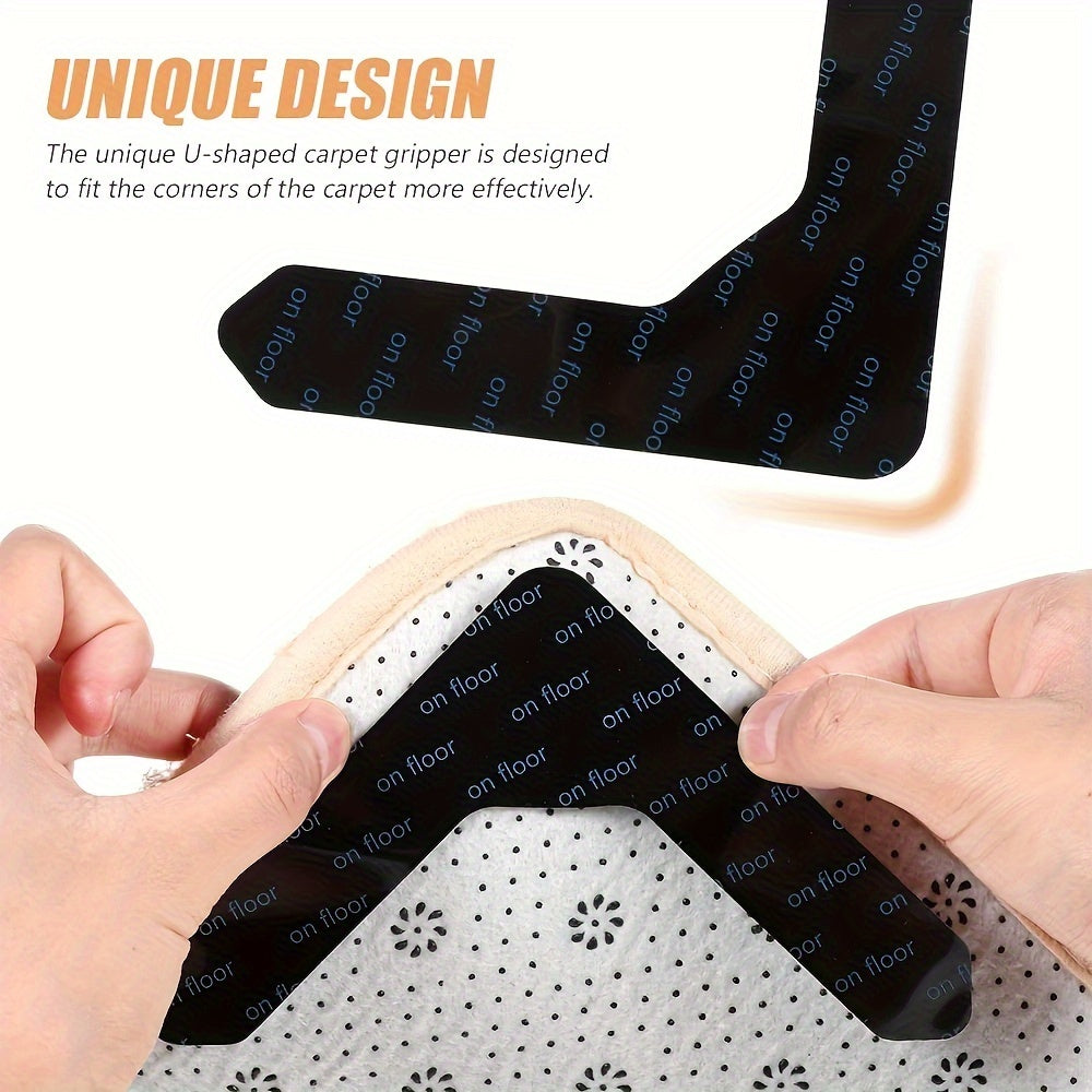 Set of 2 or 4 PVC Non-Slip Rug Grippers for Carpet and Door Mats