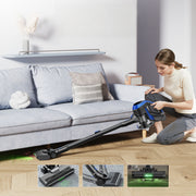 Raqamsiz tayoq changyutgich, raqamli displey bilan, 130W tortish kuchi, qattiq pol va hayvon tuklari uchun