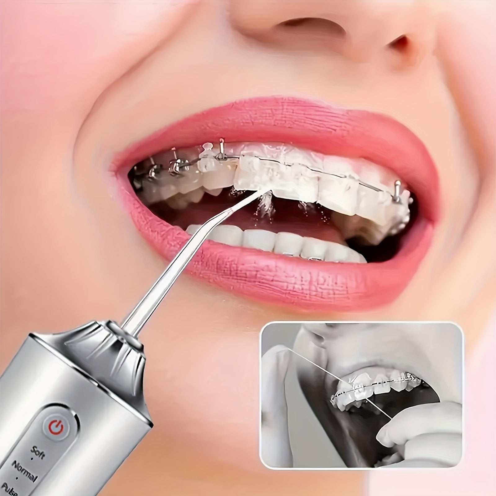 Electric Water Flosser for Teeth Portable Oral Irrigator with 5 Tips White