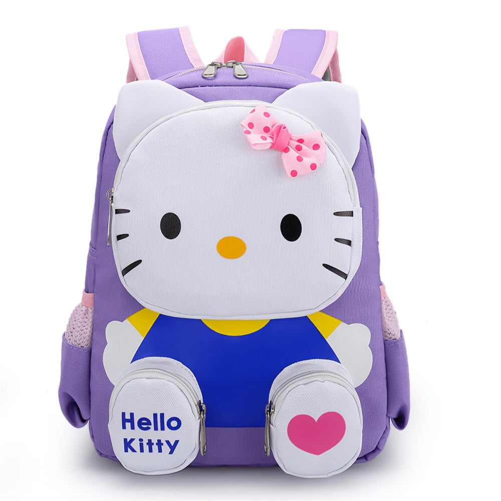 Women's Nylon Hello Kitty Backpack Large Capacity Casual School Outdoor Pink Purple