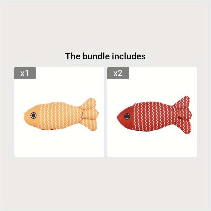 Durable Linen Fish-Shaped Cat Toy for Interactive Play with Sound