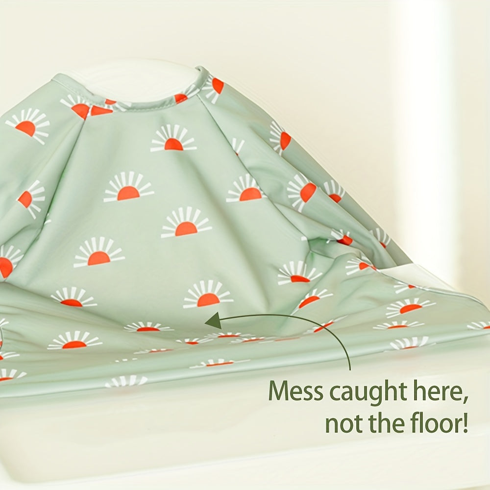 Waterproof PUL Long-Sleeved Baby Bib for High Chairs Strollers and Tables