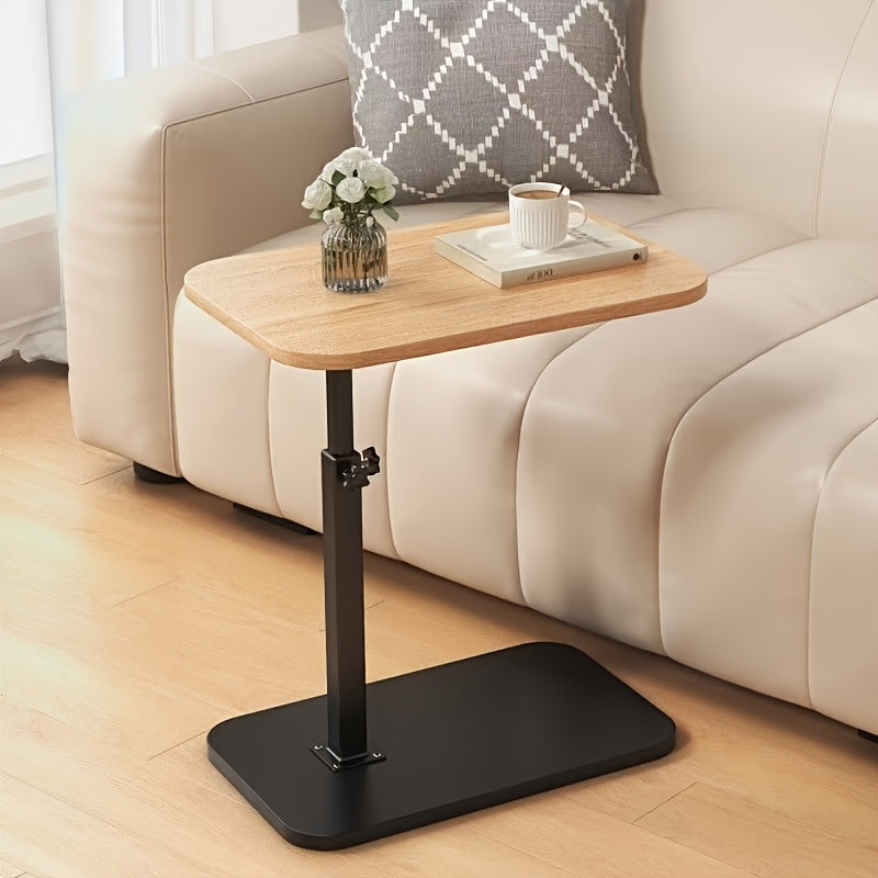 C-Shaped Side Table with Adjustable Height and 360° Swivel for Sofa Bed Bathtub