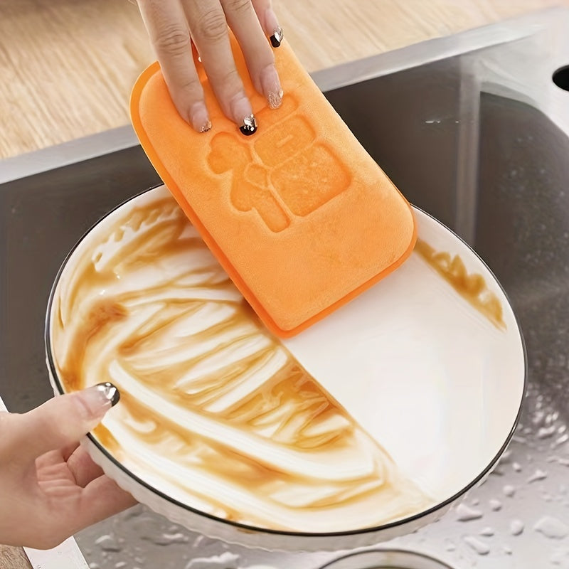 Set of 2 Thick Double-Sided Dishwashing Sponges with Rich Foam and Absorbency