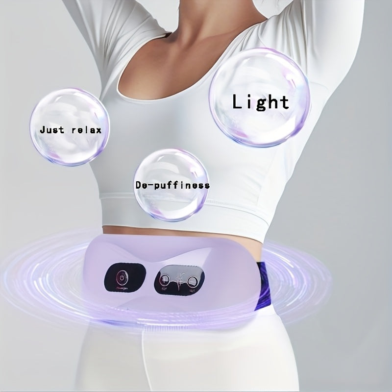 USB Rechargeable Abdominal Massager with Heat and Vibration for Home Use