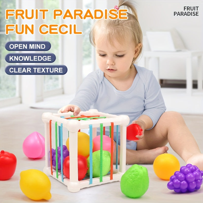 Educational Toy for Kids Fruit-Shaped Building Blocks Cube Set Assorted Colors