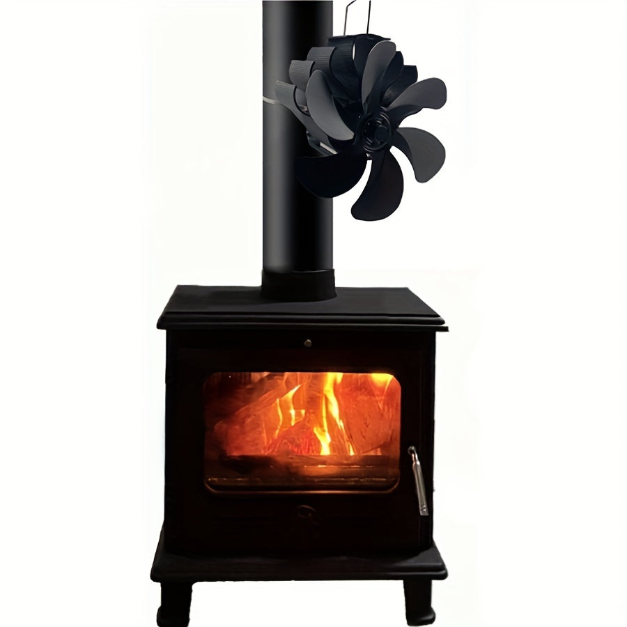 Portativ 6-pichoqli yog'och yoqish pechka ventilyatori: Pechlar va kaminalar uchun samarali issiqlik taqsimoti - Batareya kerak emas, jim ishlash