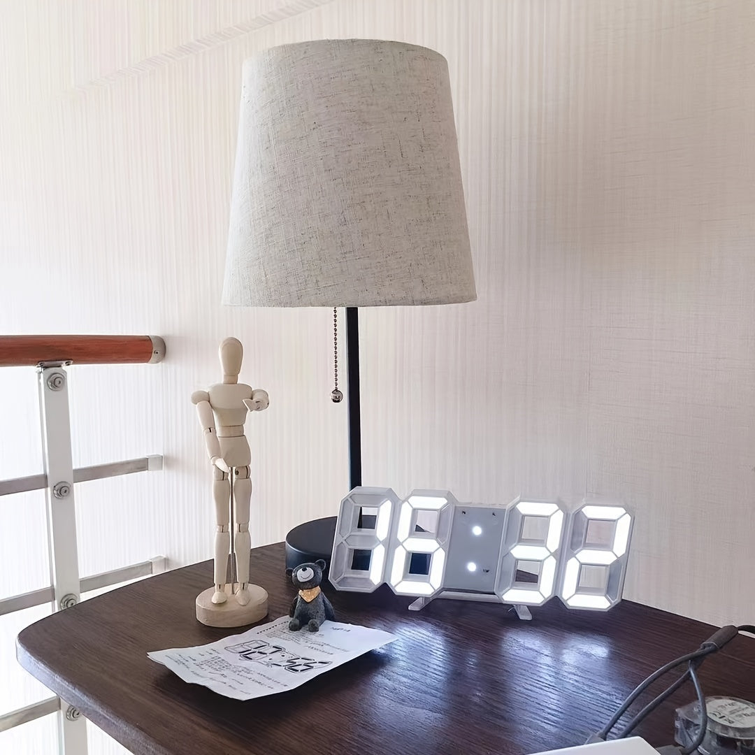 Digital Clock 3D LED Desk Clock for Bedroom Home Decor