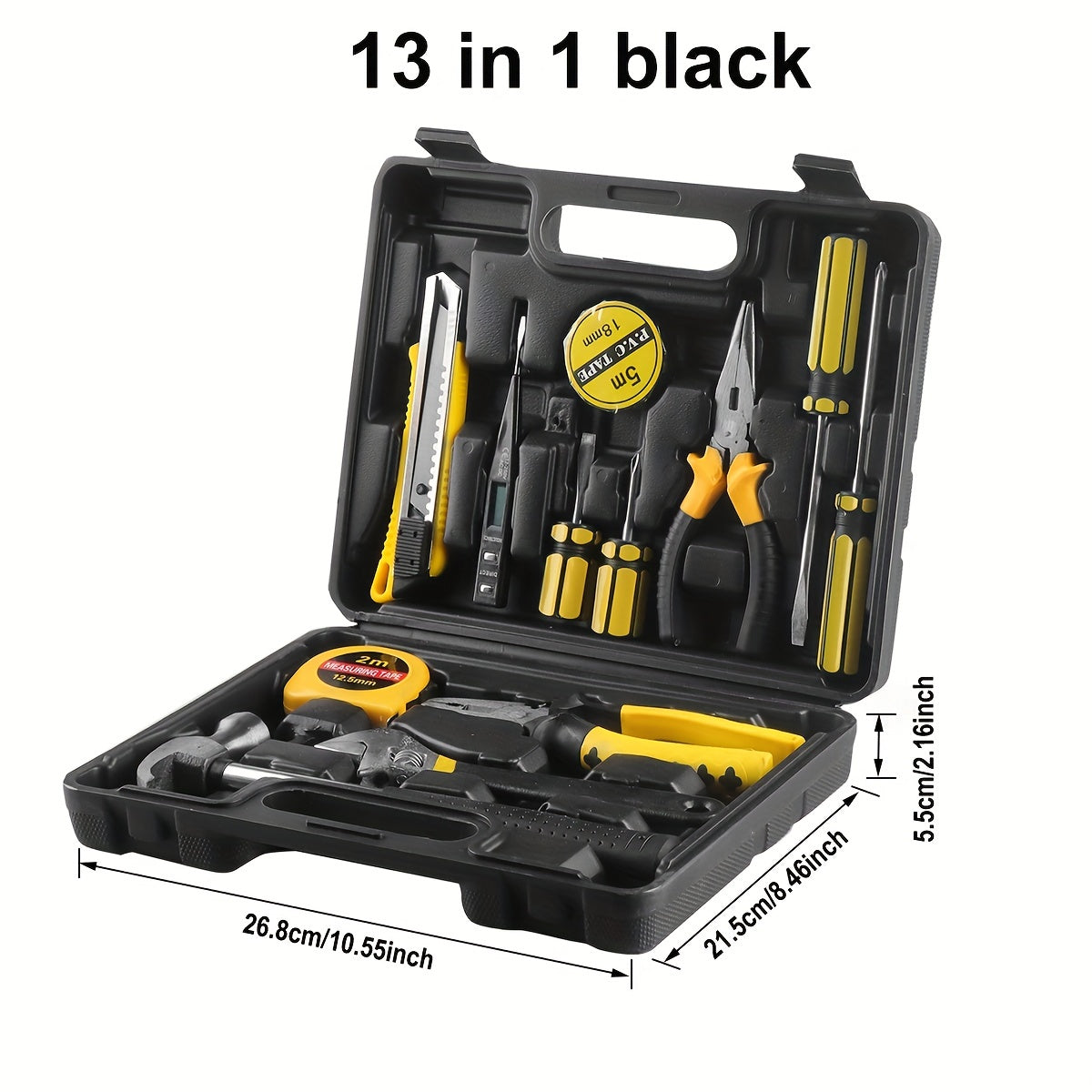 Handheld Household Toolbox with Plastic Case for Car and Home Repair