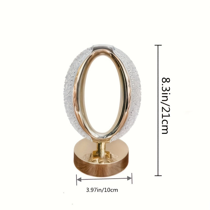 Crystal Touch Control Desk Lamp with Adjustable Color Temperature and USB Rechargeable