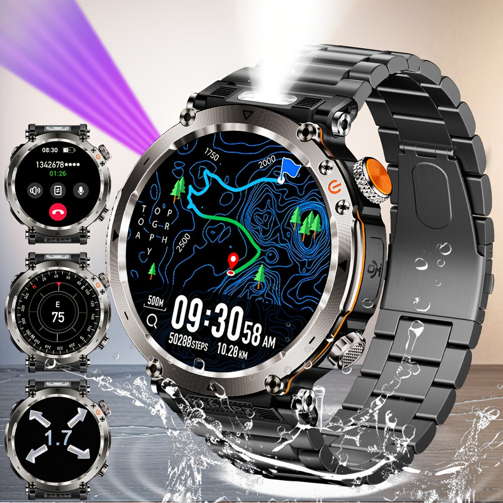 Men's Outdoor 1.7 Inch Smartwatch with IP68 Waterproof 5.0 Wireless 100+ Sports Modes