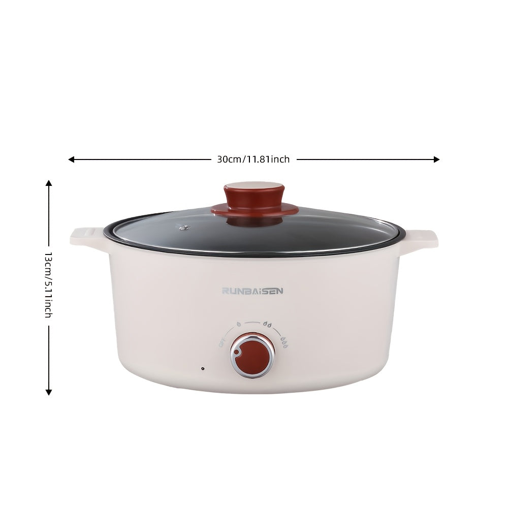 Fundisen Ko'p Funktsiyali Elektrik Qaynatgich, Shisha Qopqoq bilan, Sozlanadigan 3-Tezlikli Datchik Boshqaruvi, Non-Stick Qoplama, Oson Tozalash, Uyda Sog‘lom Pishirish uchun Mukammal, Ko‘p Maqsadli Oshxona Qaynatgichi |