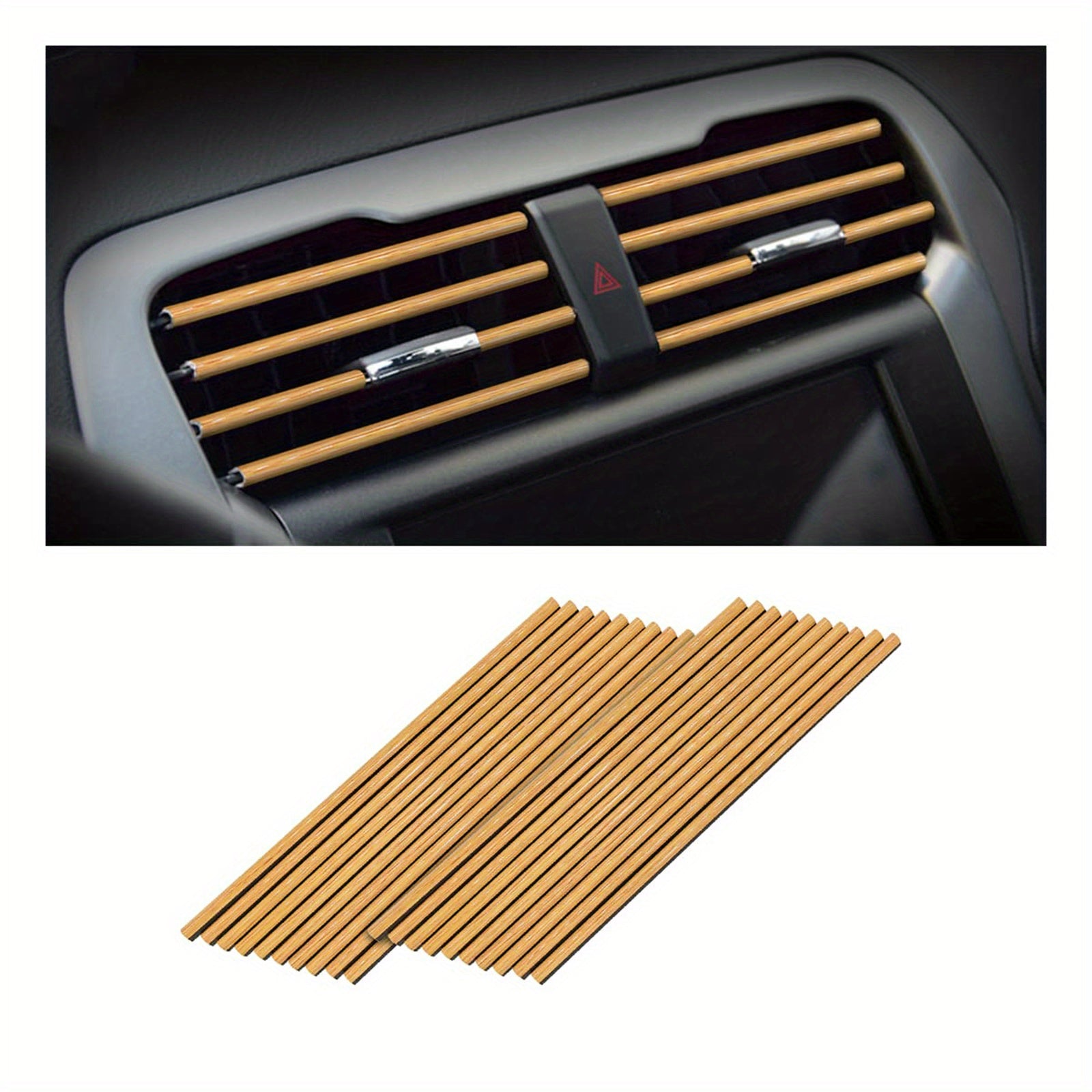 20pcs Universal Car Air Vent Decorative Strips Waterproof Bendable Vent Trim