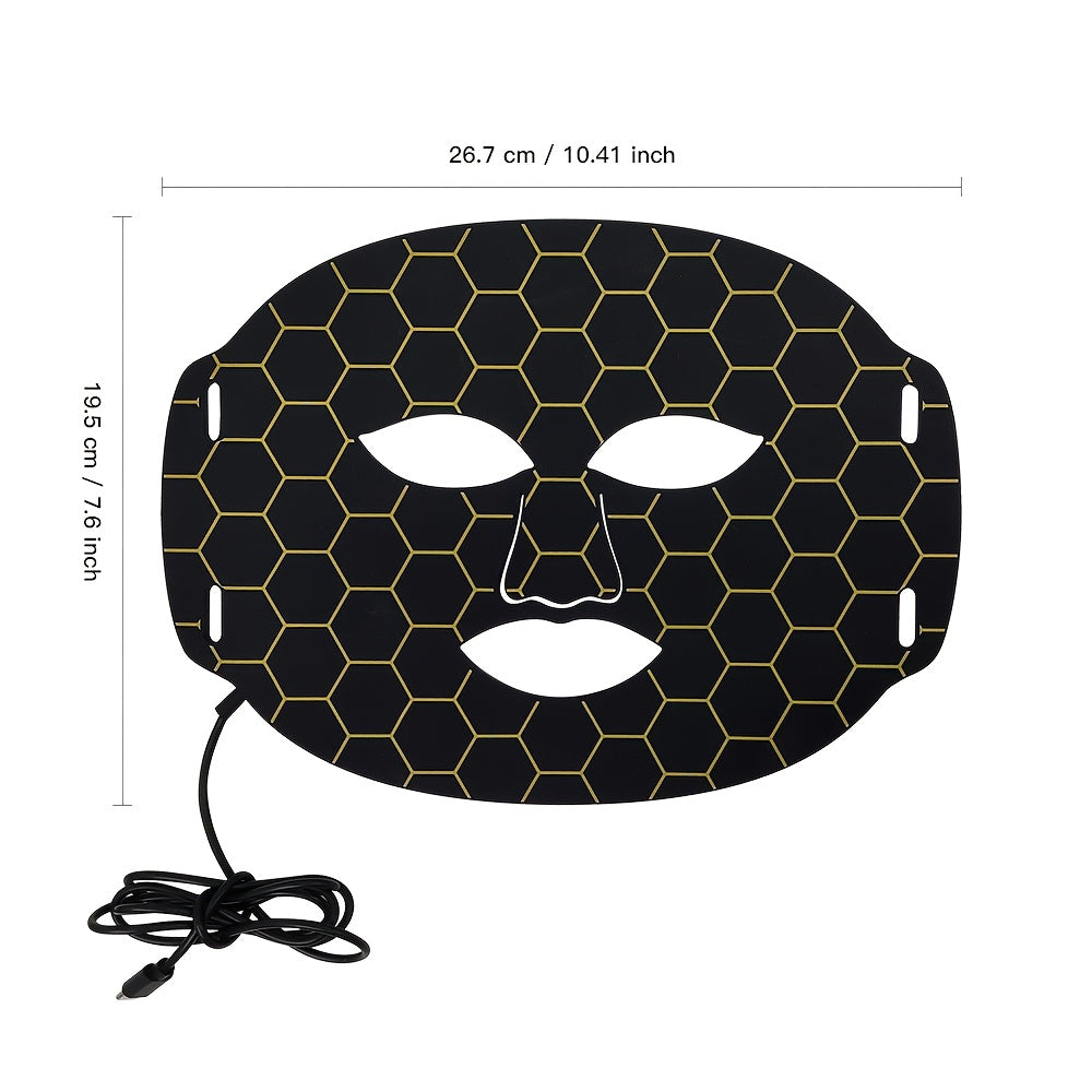 Facial Beauty Device with Seven Color Lights and Strap for At-Home Skin Care