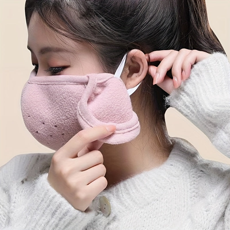 Unisex Winter Thermal Face Mask with Earmuffs Cold-Proof Breathable Cycling Mask