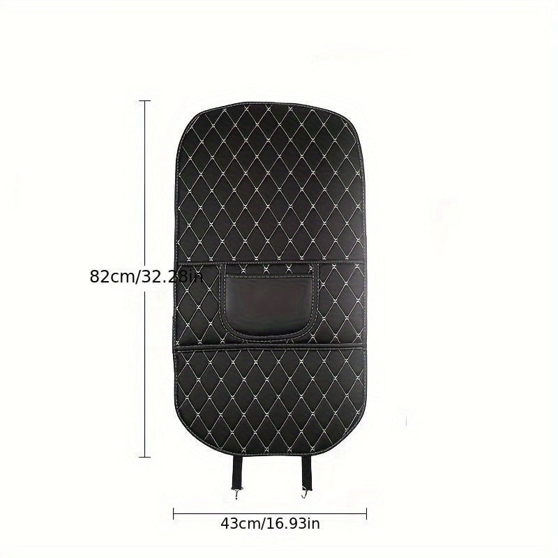 Car Seat Protector with Kick Mat and Storage Bag Child Safety Cushion Scratch-Resistant Back Seat Cover