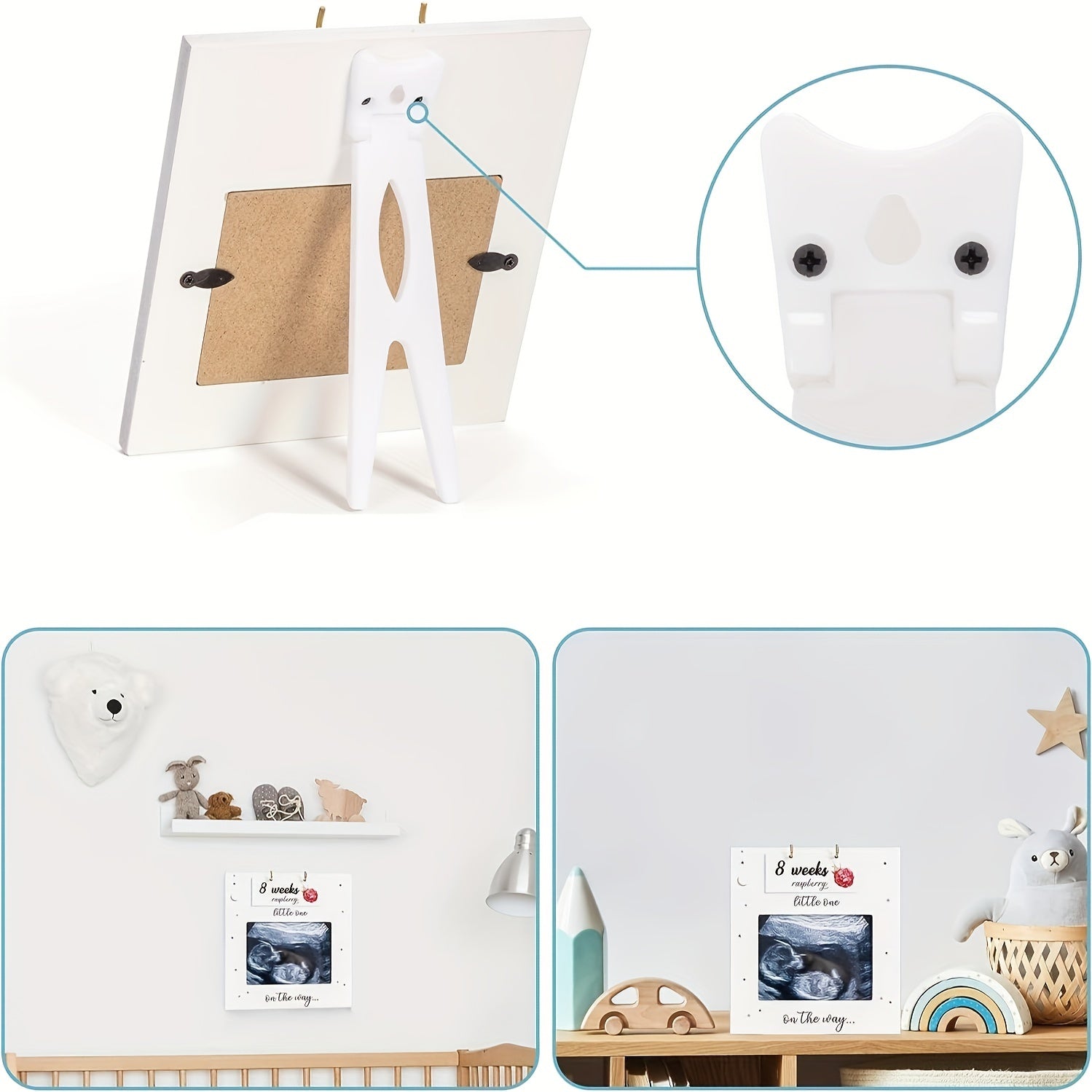 Запечатлейте ваше путешествие беременности с помощью белой деревянной рамки для УЗИ и карточек с вехами - идеальный сувенир для фотографий УЗИ и маркеров недель с фруктами - отличный подарок для будущих родителей 18+