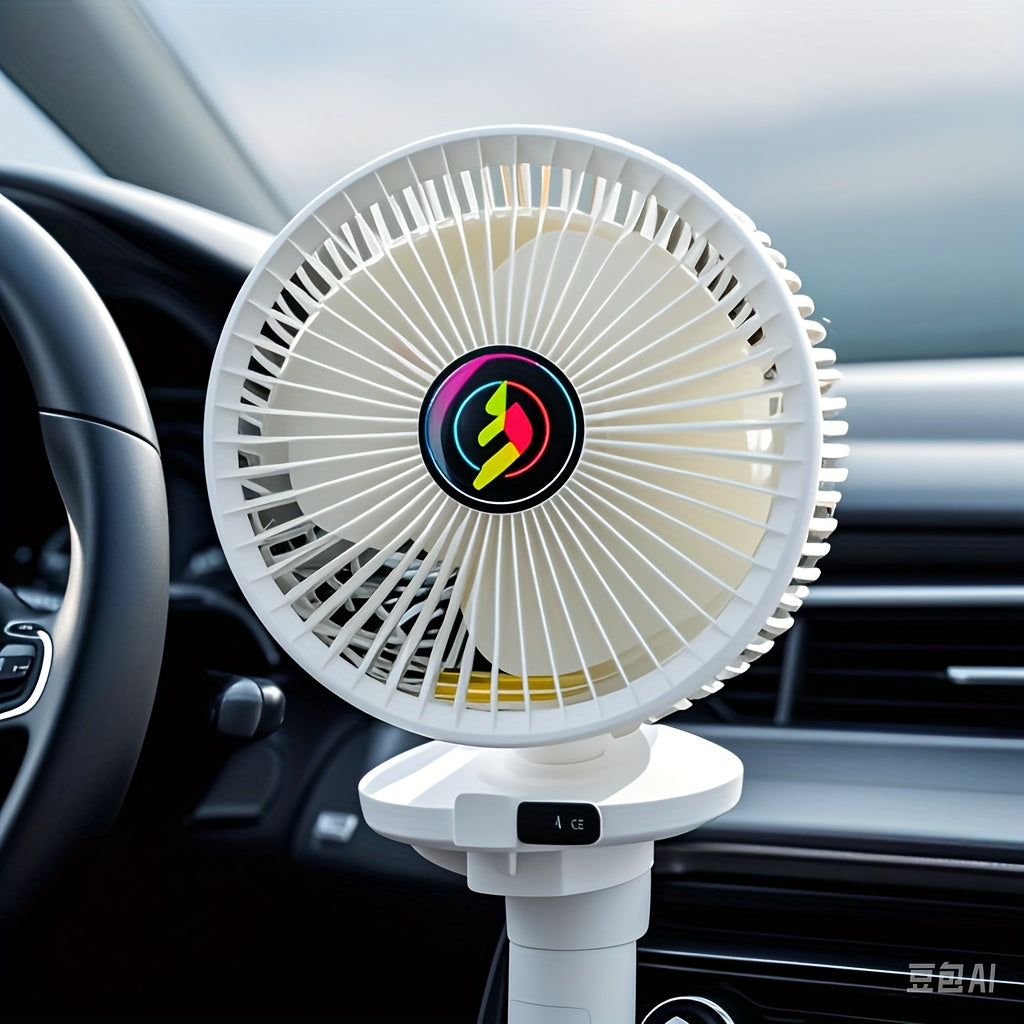 Uy va avtomobil uchun kuchli havo oqimi va bardoshli qurilma bilan USB bilan quvvatlanadigan aqlli ventilyator, batareyasiz. Stol, devorlar va transport vositalarining ichki qismlarida ishlatilishi mumkin.