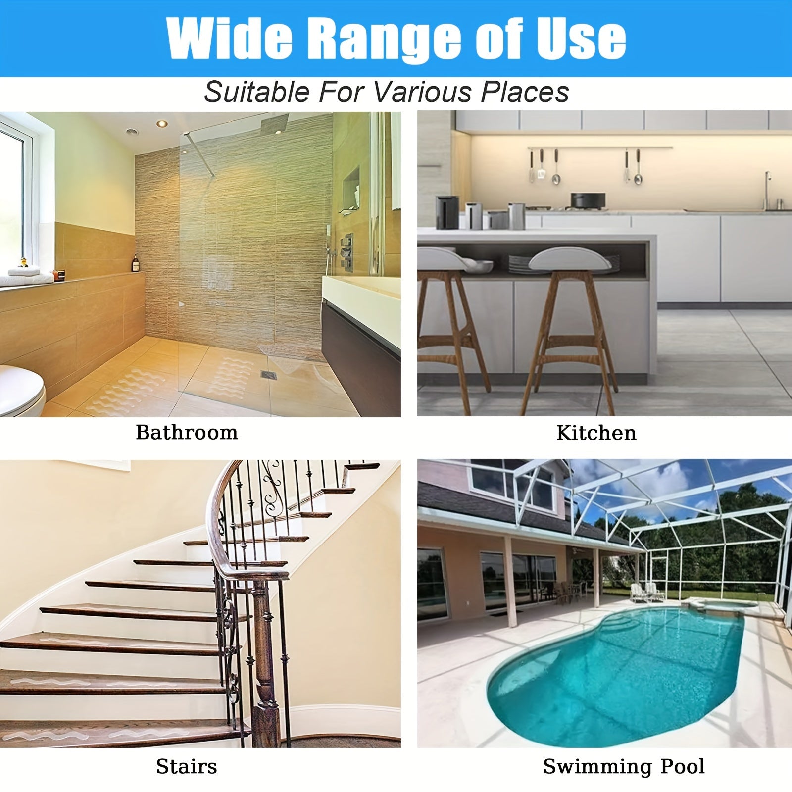 24pcs Bathroom Safety Anti-Slip Stickers for Shower Floor and Bathroom