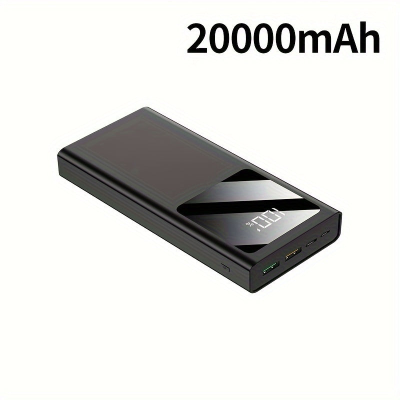 20000mAh portativ quvvat banki, 22.5W PD tez zaryadlash USB Type-C LED chiroq, ikki quvvat rejimi