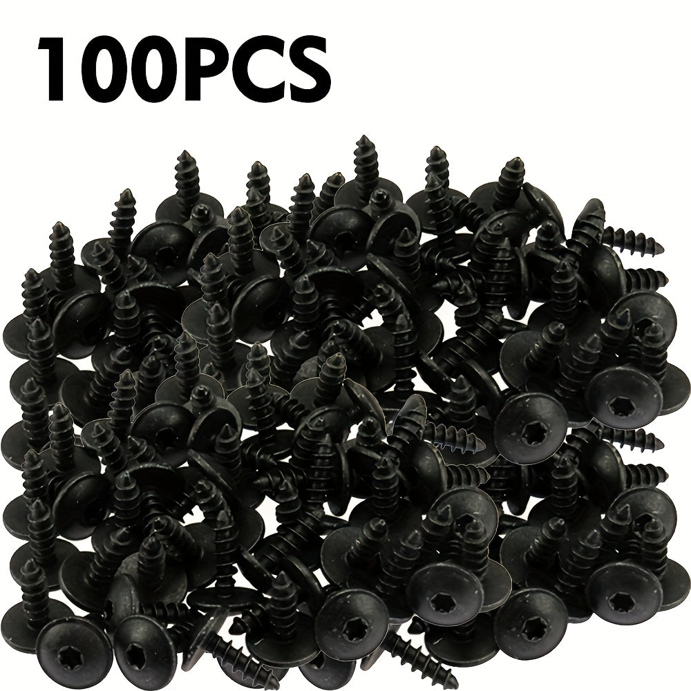 50/100 dona Avtomobil Rivetlari Avtomobil Esik Paneli uchun vintlar Qora Plum Blossom Nail