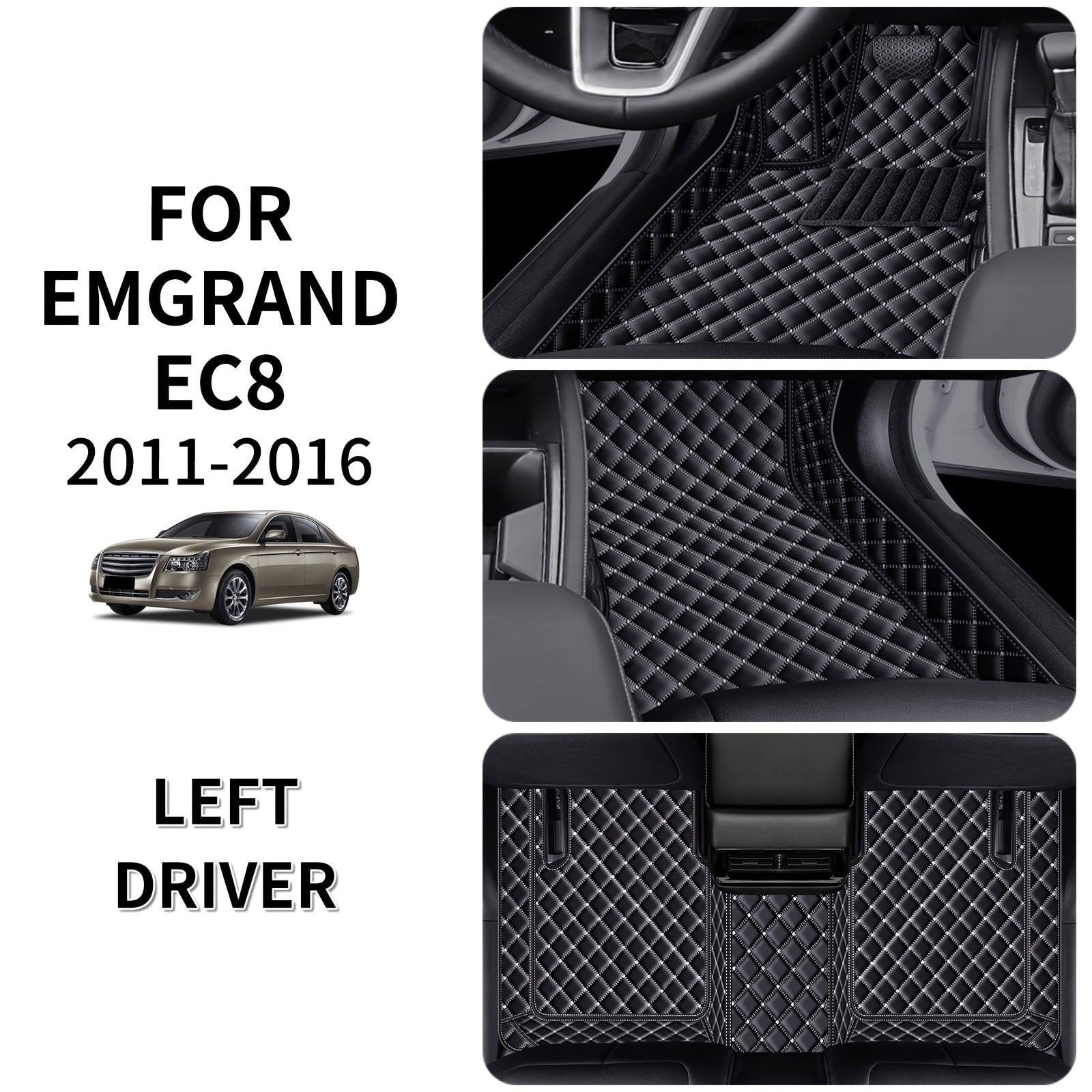 Avtomobil polikarbonat matlari to'plami sun'iy charm, barcha mavsumlar uchun, sirpanmaydigan, oson tozalash, chidamli