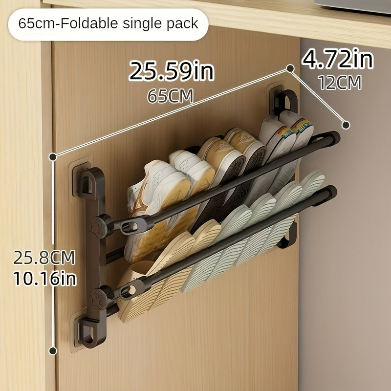 Wall-Mounted Shoe Organizer for Home and Bathroom, Space Saving, Easy Install