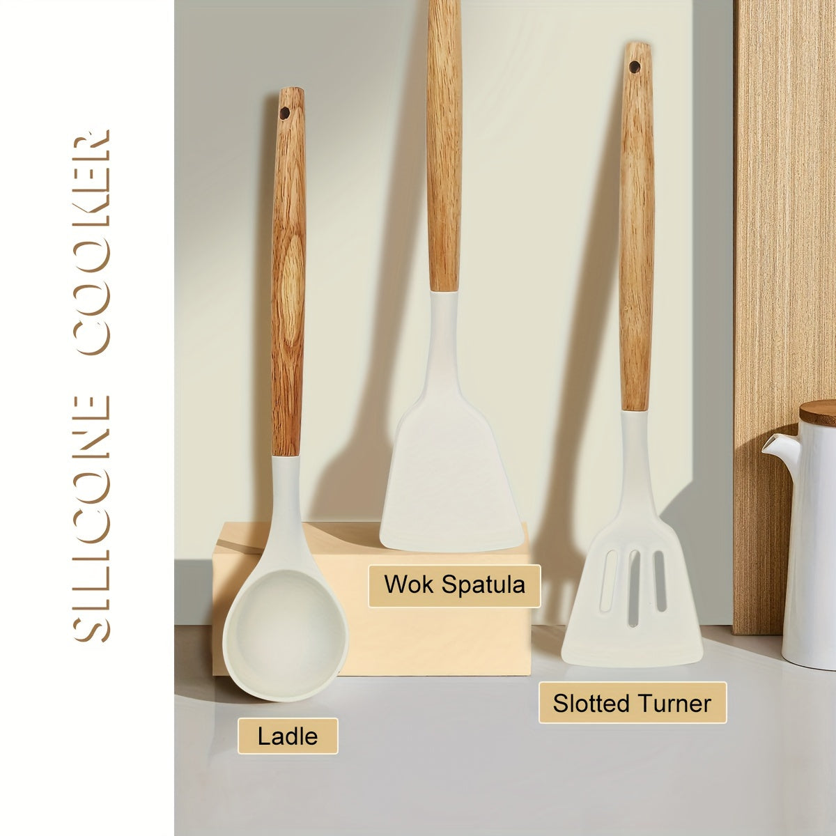 Halloween White 7-Piece Non-Stick Cookware Set with Frying Pans and Pots